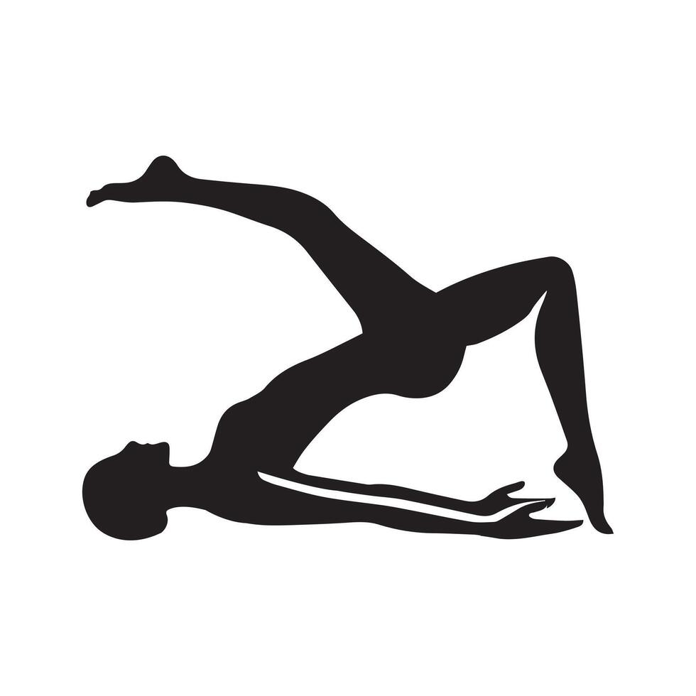 Yoga Exercise ClipArt Silhouette for Movement and Strength vector