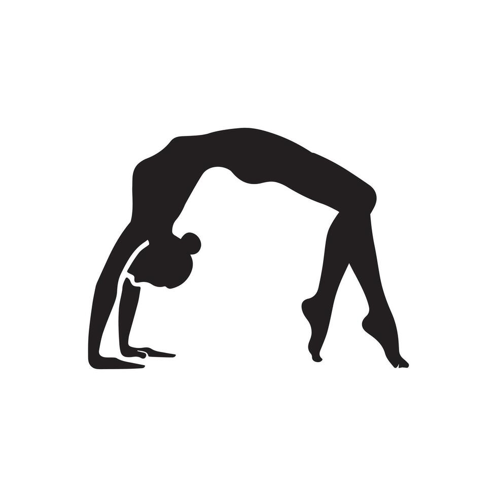 Yoga Stretch ClipArt Silhouette for Physical Exercise vector