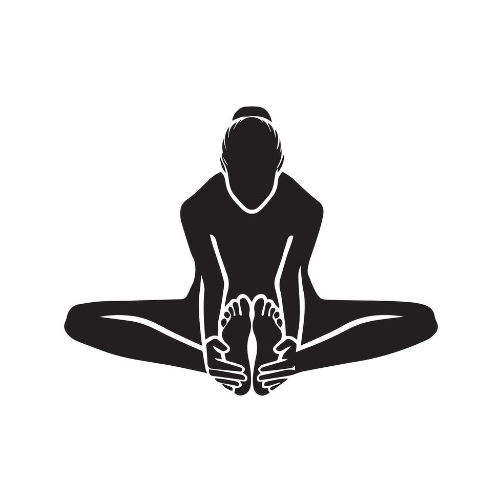 Graceful Movements Yoga Silhouette Illustration for Fitness vector