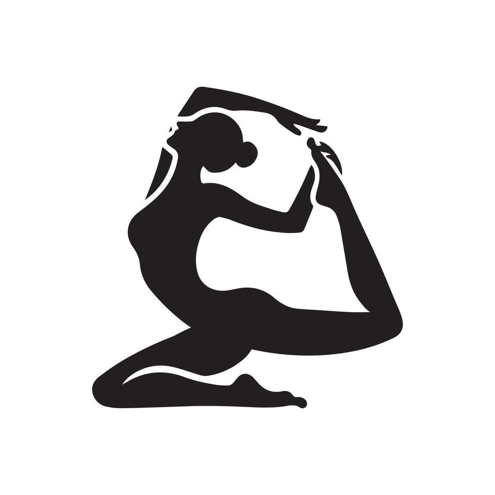 Stretch and Strengthen Yoga Silhouettes for Exercise Art vector