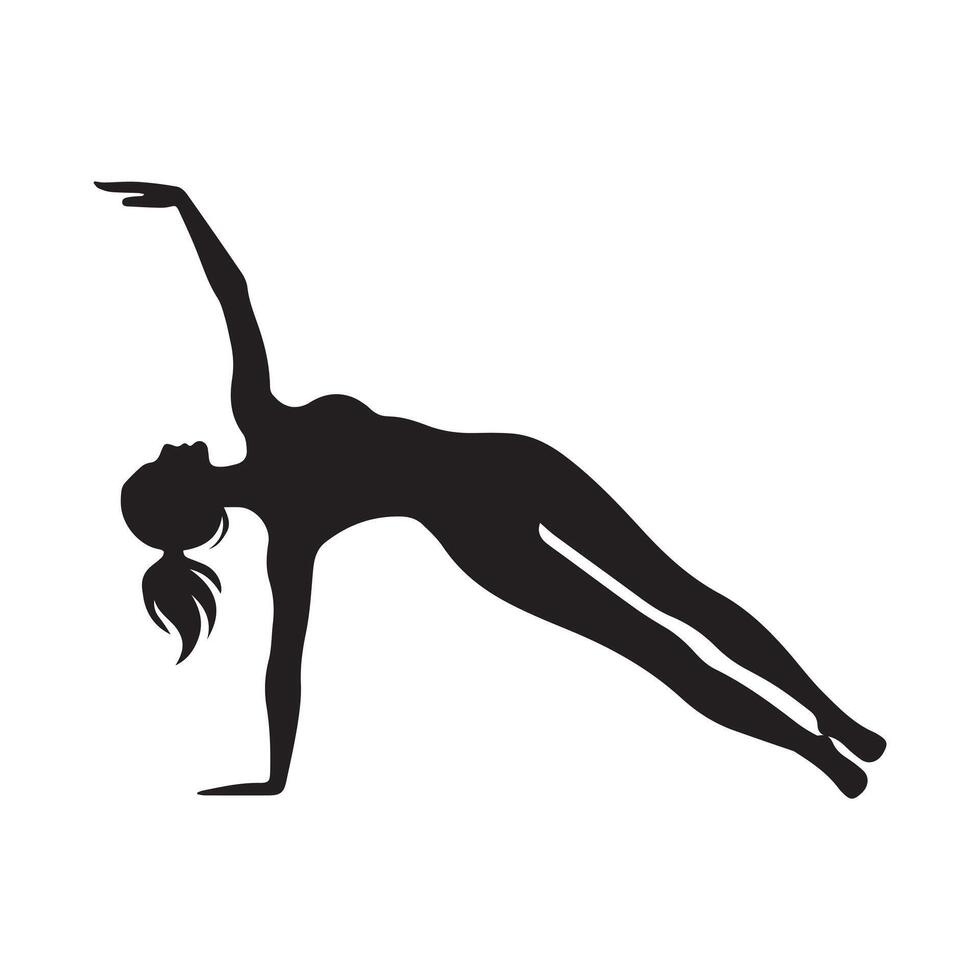 Elegant Yoga Movement Silhouette Illustrations for Wellness vector