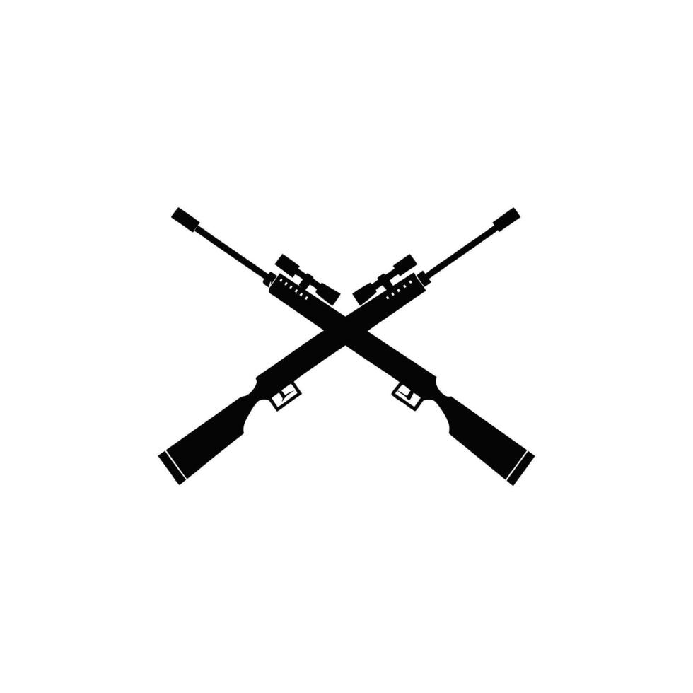 Hunter with Rifle and Bow Silhouette Clipart vector