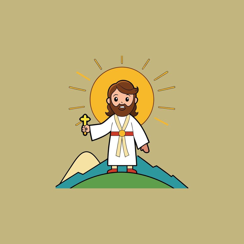 Holy and Heartwarming Cute Jesus Christ Clipart Illustrations vector