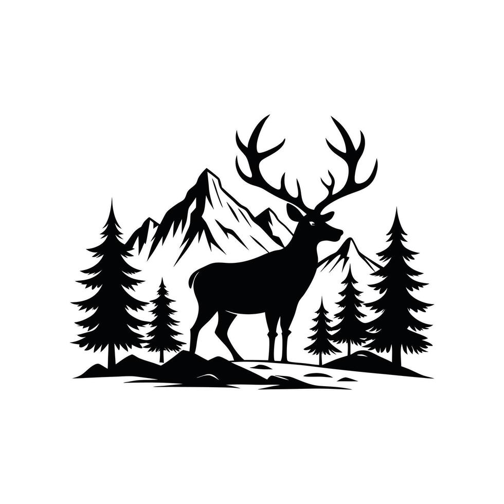 Deer Hunter Silhouettes for Designers vector