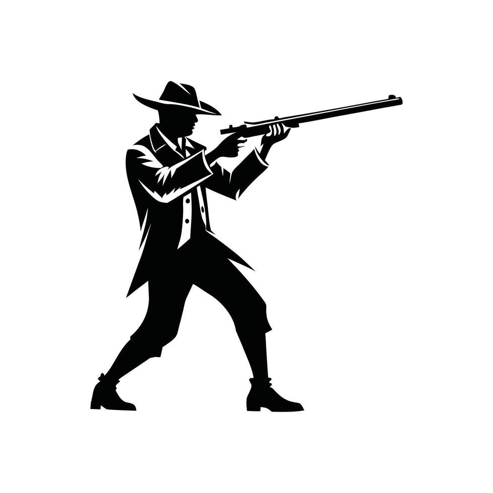 Tracker Hunter Silhouette Clipart vector