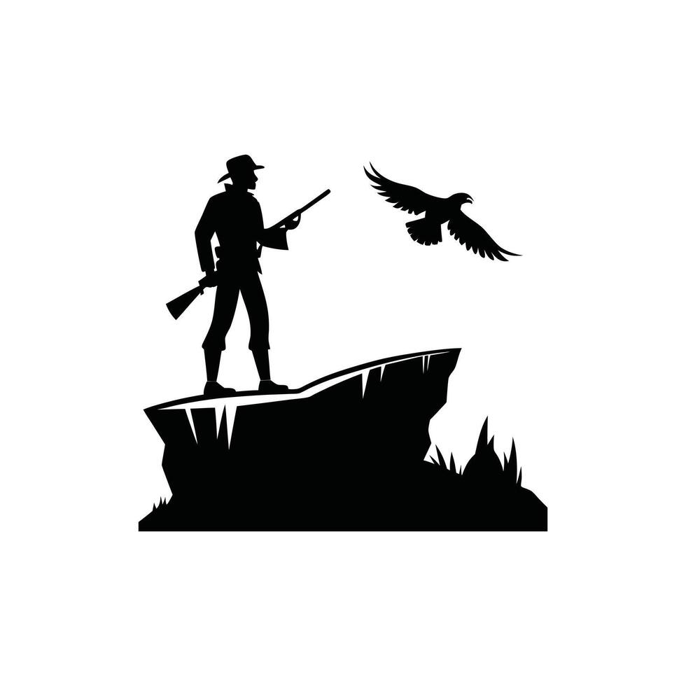 Predator Hunter Silhouette Illustrations vector