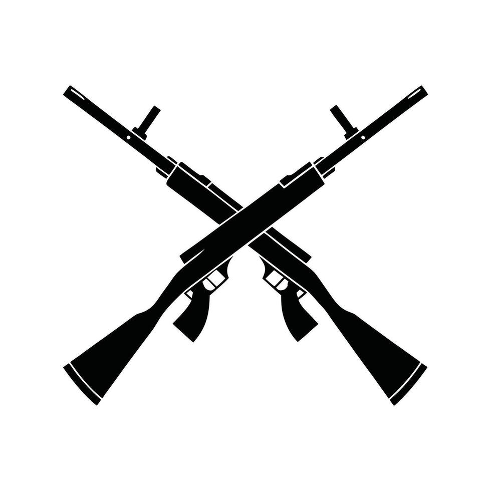 Rifle Hunter Silhouette Clipart vector
