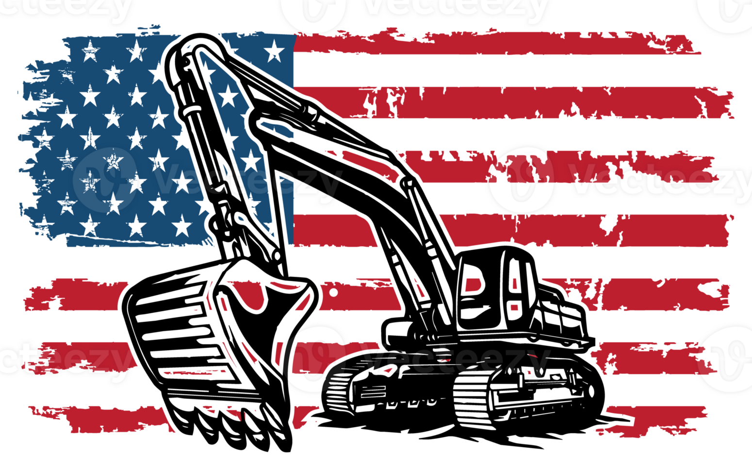 Patriotic American Excavator png