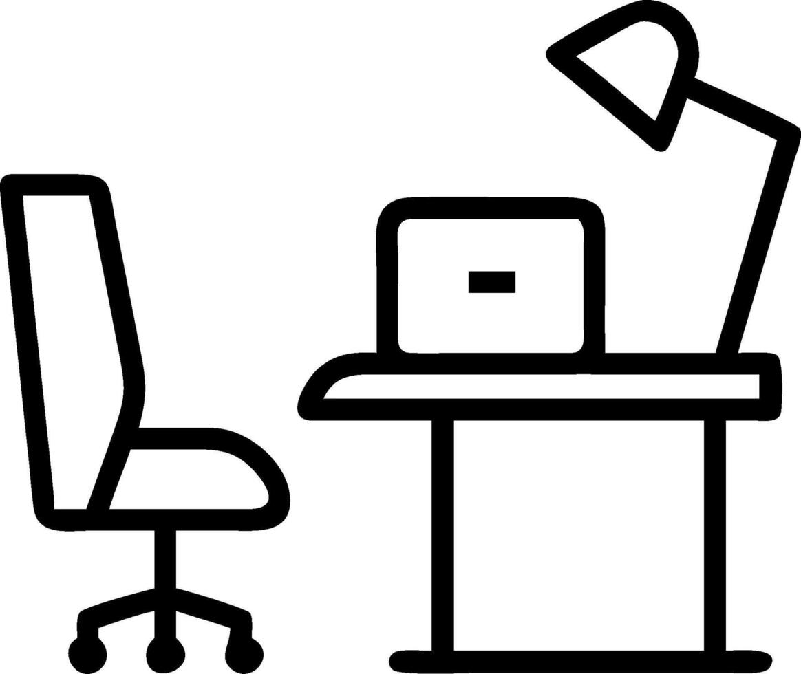 3D Tired Home Office Background concept as Home office setup with dim lighting solitary chair and laptop illustrating loneliness and exhaustion on Blue Monday plain background with vector