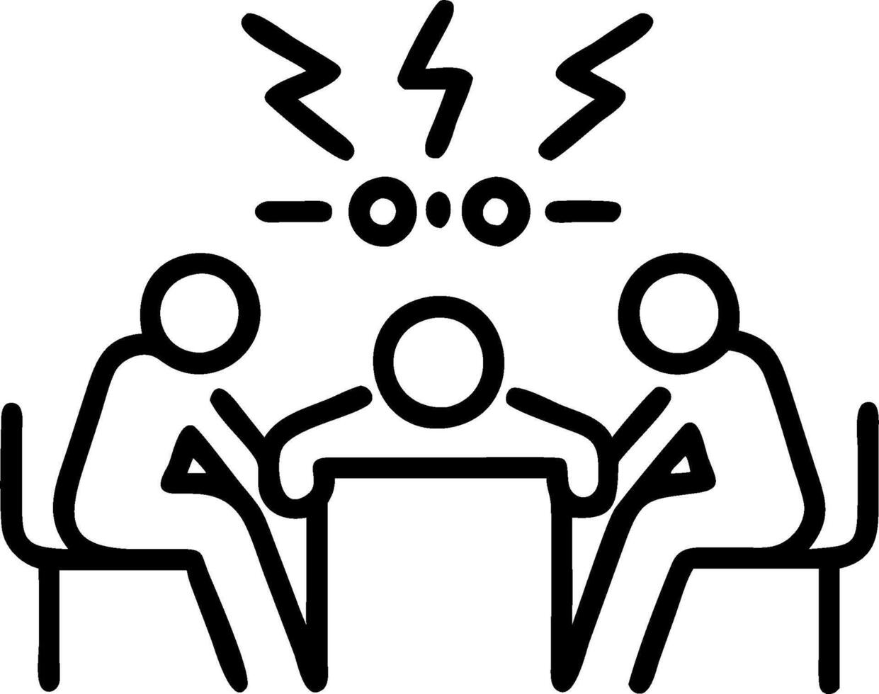3D Stressed Team Meeting concept as Group of employees in a meeting room showing signs of stress and frustration highlighting Blue Monday challenges for magazine advertisement with vector