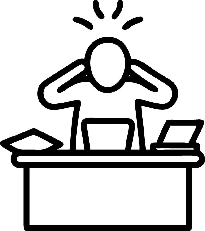 3D Stressed Business Professional concept as Business professional sitting at cluttered desk overwhelmed with paperwork soft abstract blue background representing Blue Monday feeli vector