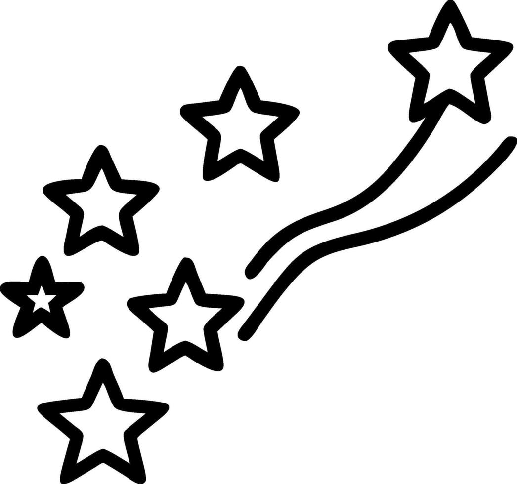 3D Reyes Magos Star Trail concept as graphic of a star trail symbolizing guidance isolated on white ideal for infographics representing the journey and direction of R vector