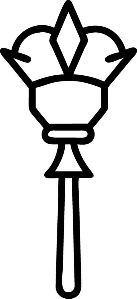 3D Reyes Magos Hovering Scepter Icon concept as graphic of a ceremonial scepter hovering in the air symbolizing authority of Reyes Magos isolated on white ideal for infograp vector