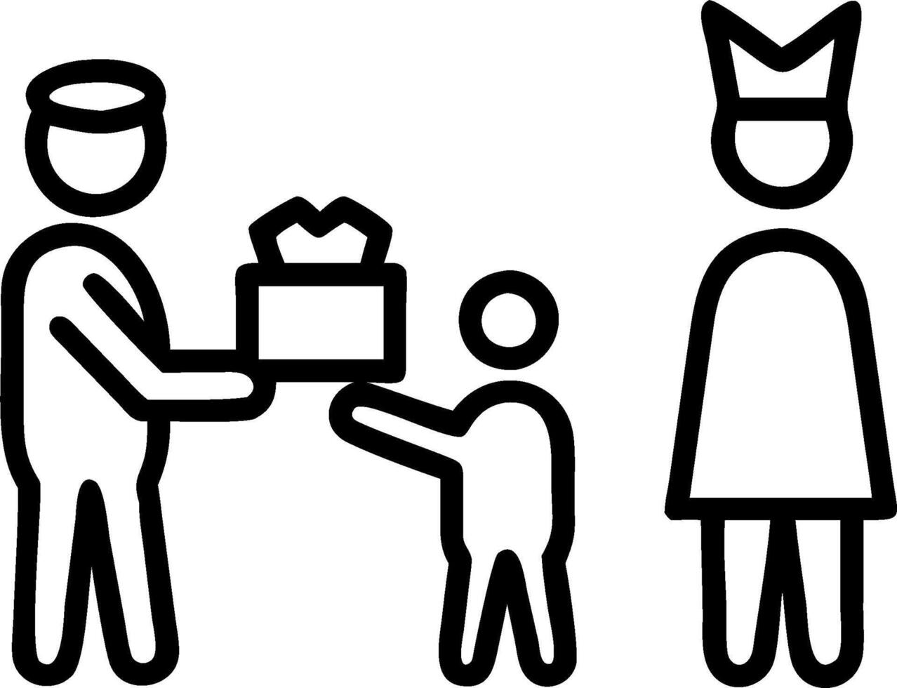 3D Reyes Magos charity event role play in urban setting with copy space concept as Inspiring scene of adults dressed as Reyes Magos participating in an urban charity drive distribu vector