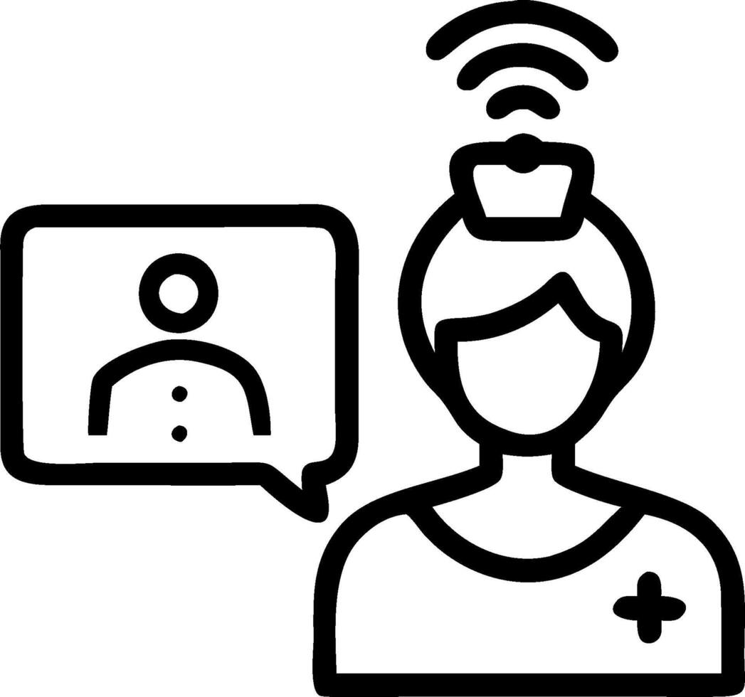 3D Nurse assisting elderly patient via telemedicine in living room ample copy space concept as Nurse assists elderly patient through telemedicine platform on tablet in comfortable vector