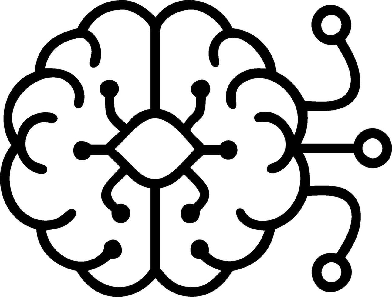 3D Macro image of a neural network pattern overlaying a human brain with copy space concept as Close up human brain with neural network patterns overlaid. Represents intersection h vector