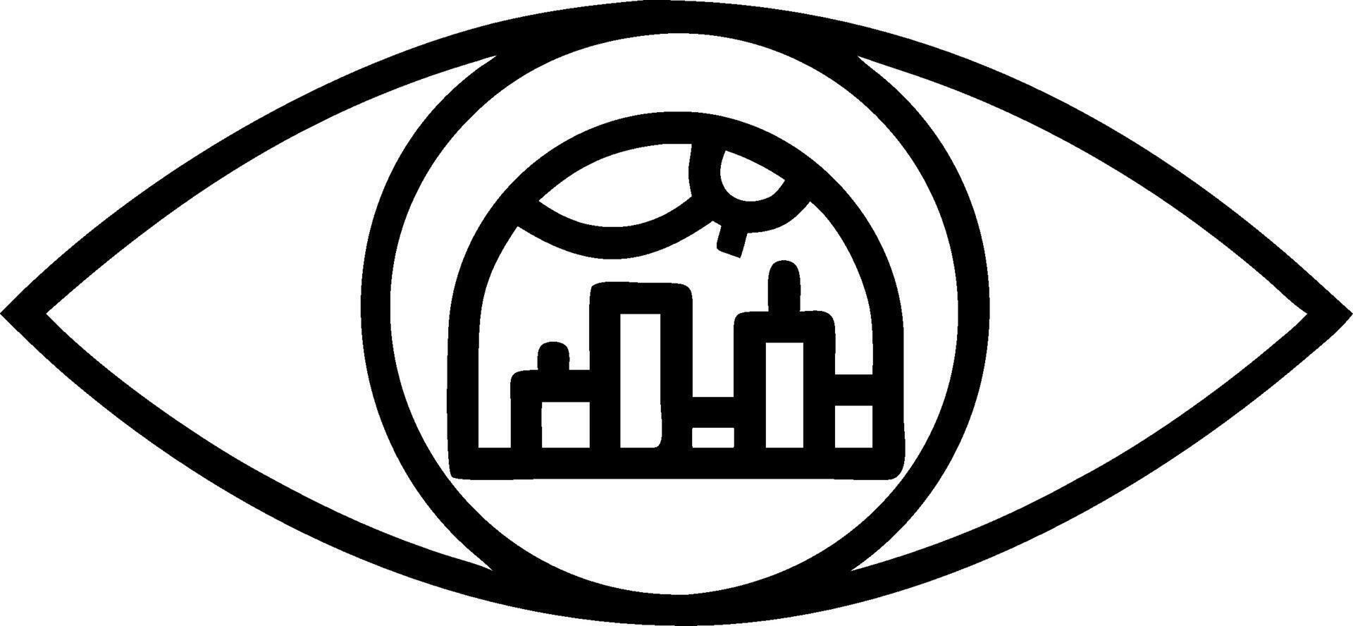 3D Close up of a robotic eye with reflections of a futuristic city skyline with copy space concept as Macro shot robotic eye reflecting futuristic city skyline. Image captures esse vector
