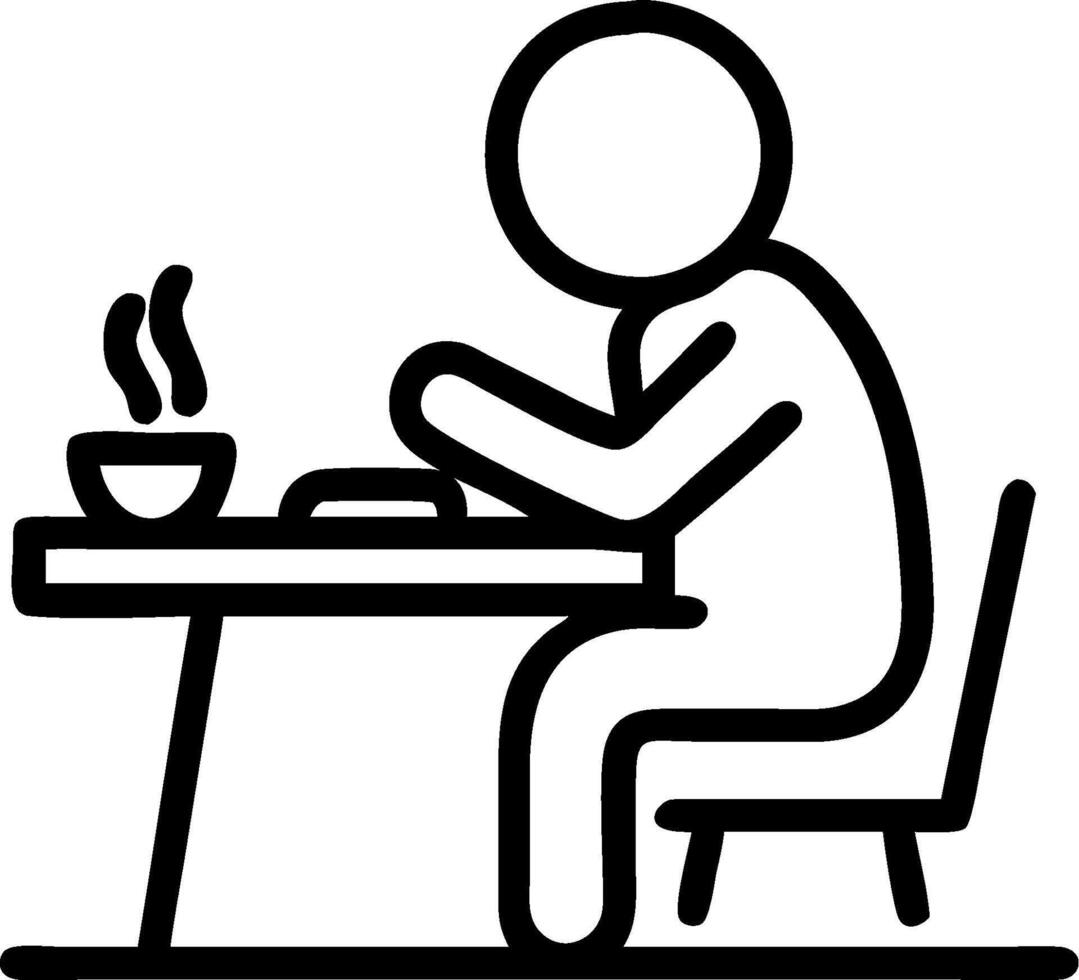 3D Blue Monday Solo Lunch concept as Individual eating lunch alone at work feeling lonely and blue on Blue Monday perfect for magazine advertisement with copy space. as 3D Icon iso vector