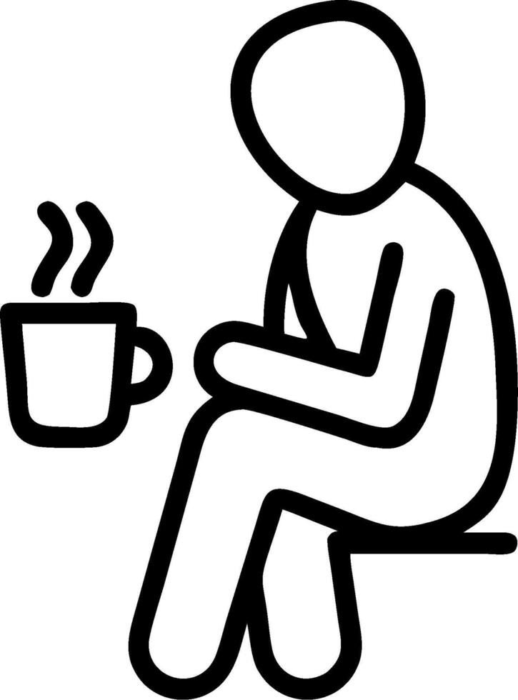 3D Blue Monday Coffee Break concept as Individual taking a solitary coffee break looking contemplative and blue symbolizing the struggles of Blue Monday for magazine advertisement vector