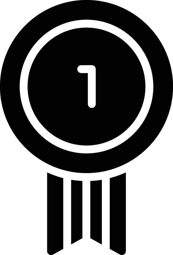 A black and white icon of a number one vector