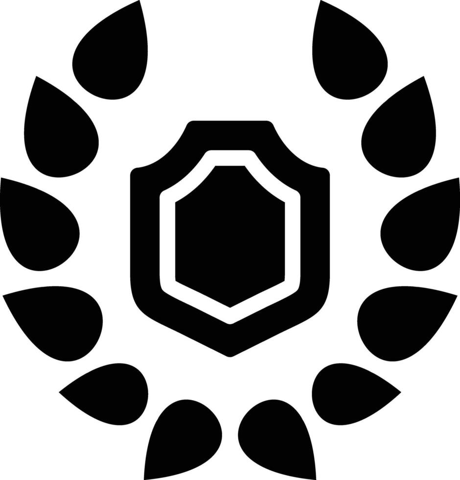A shield with a laurel wreath around it vector