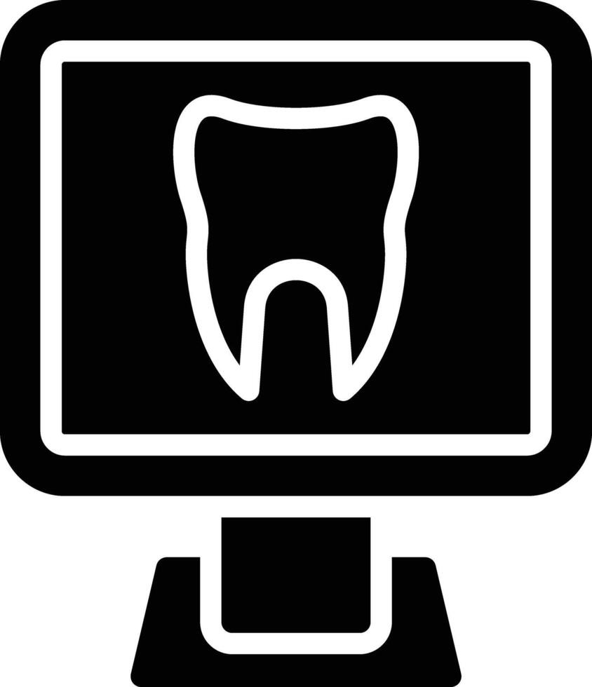 A computer monitor with a tooth on it vector