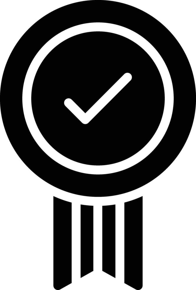 A black and white icon of a check mark vector