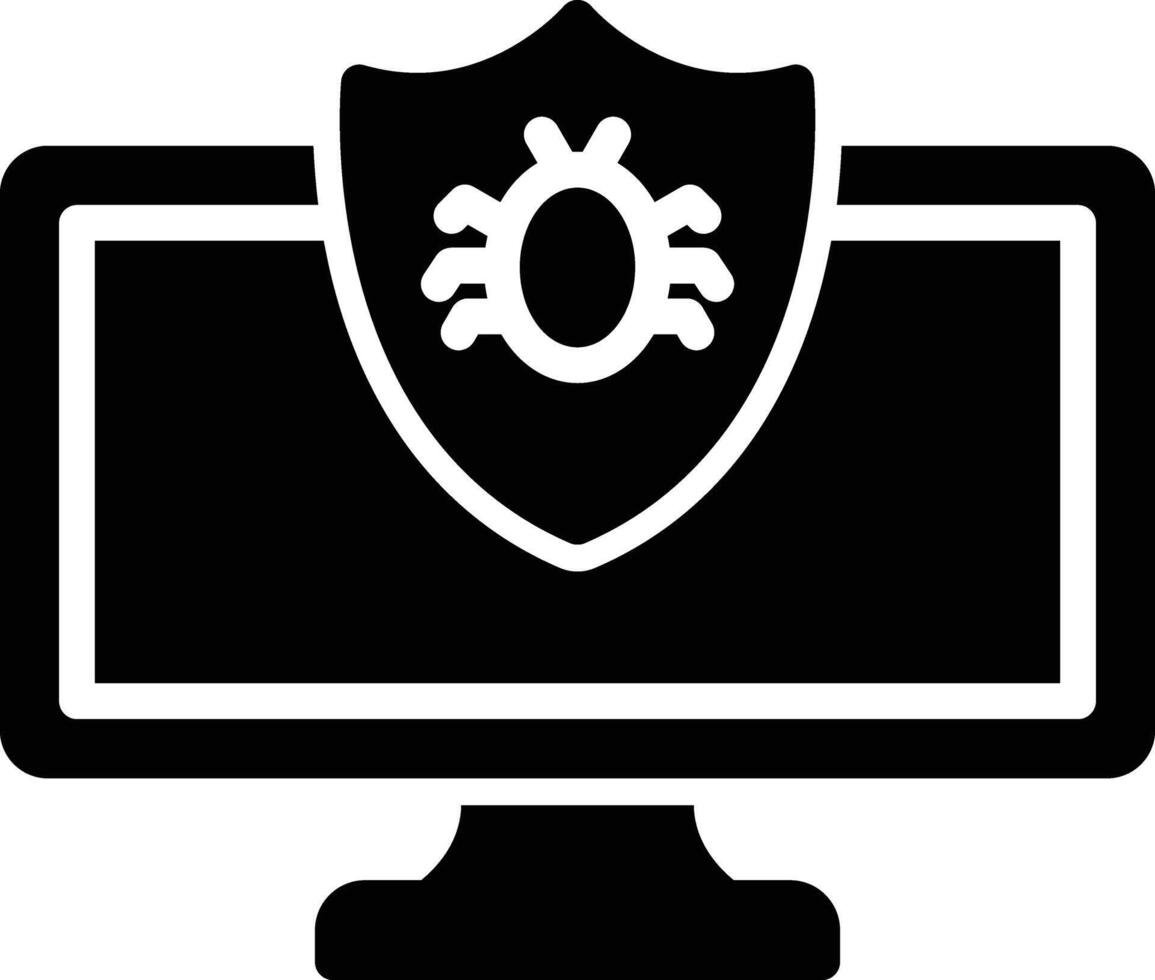 Antivirus Glyph Icon Design vector