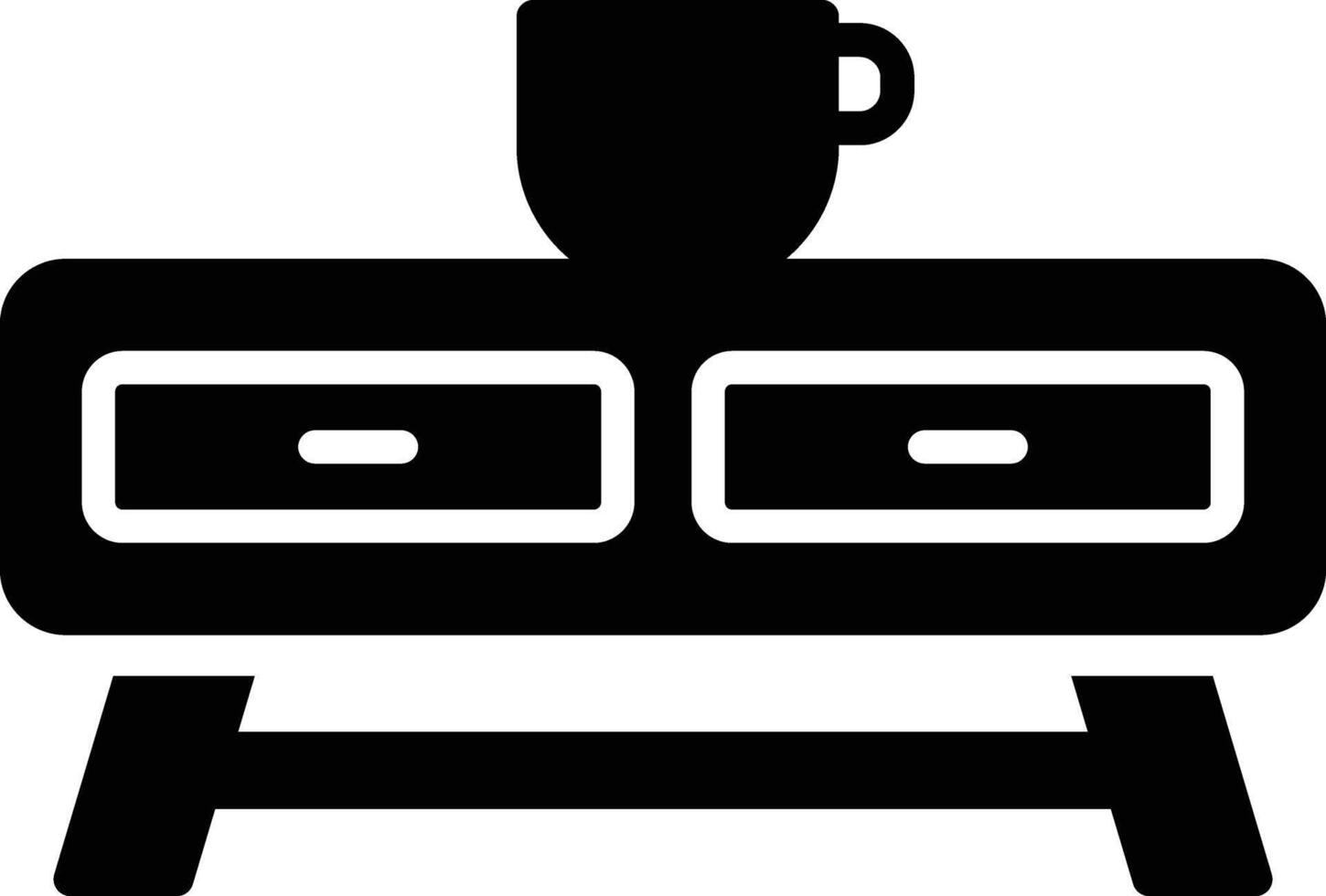 Coffee Table Glyph Icon Design vector