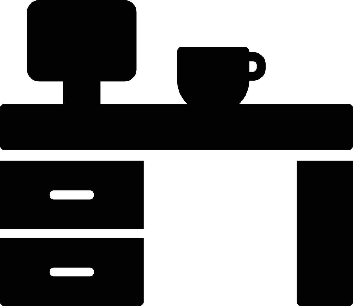 Desk Glyph Icon Design vector