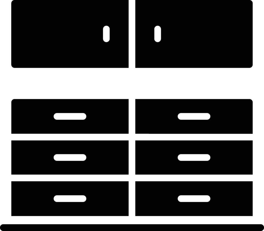 Kitchen Cabinet Glyph Icon Design vector