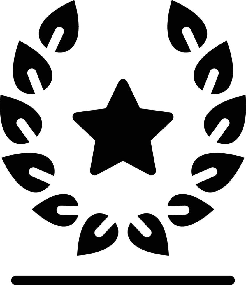 Laurel Wreath Glyph Icon Design vector