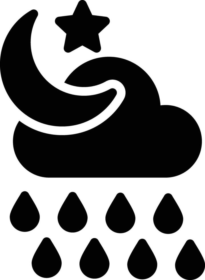 Rainy Night Glyph Icon Design vector