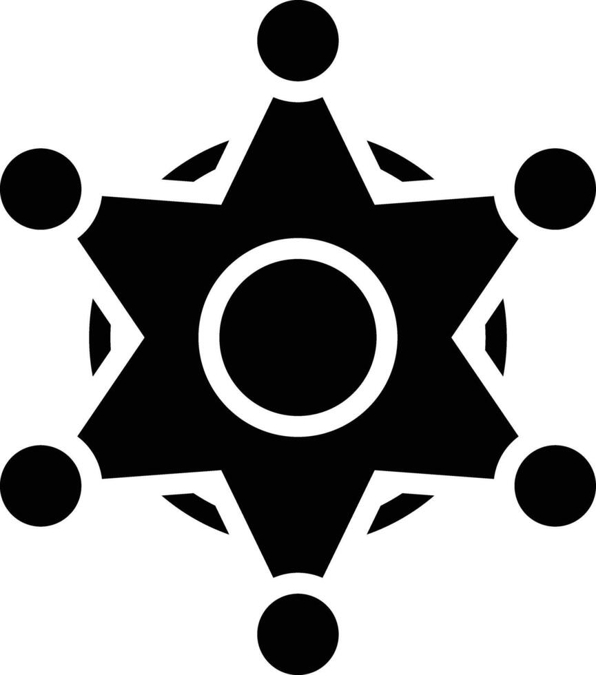 Sheriff Badge Glyph Icon Design vector