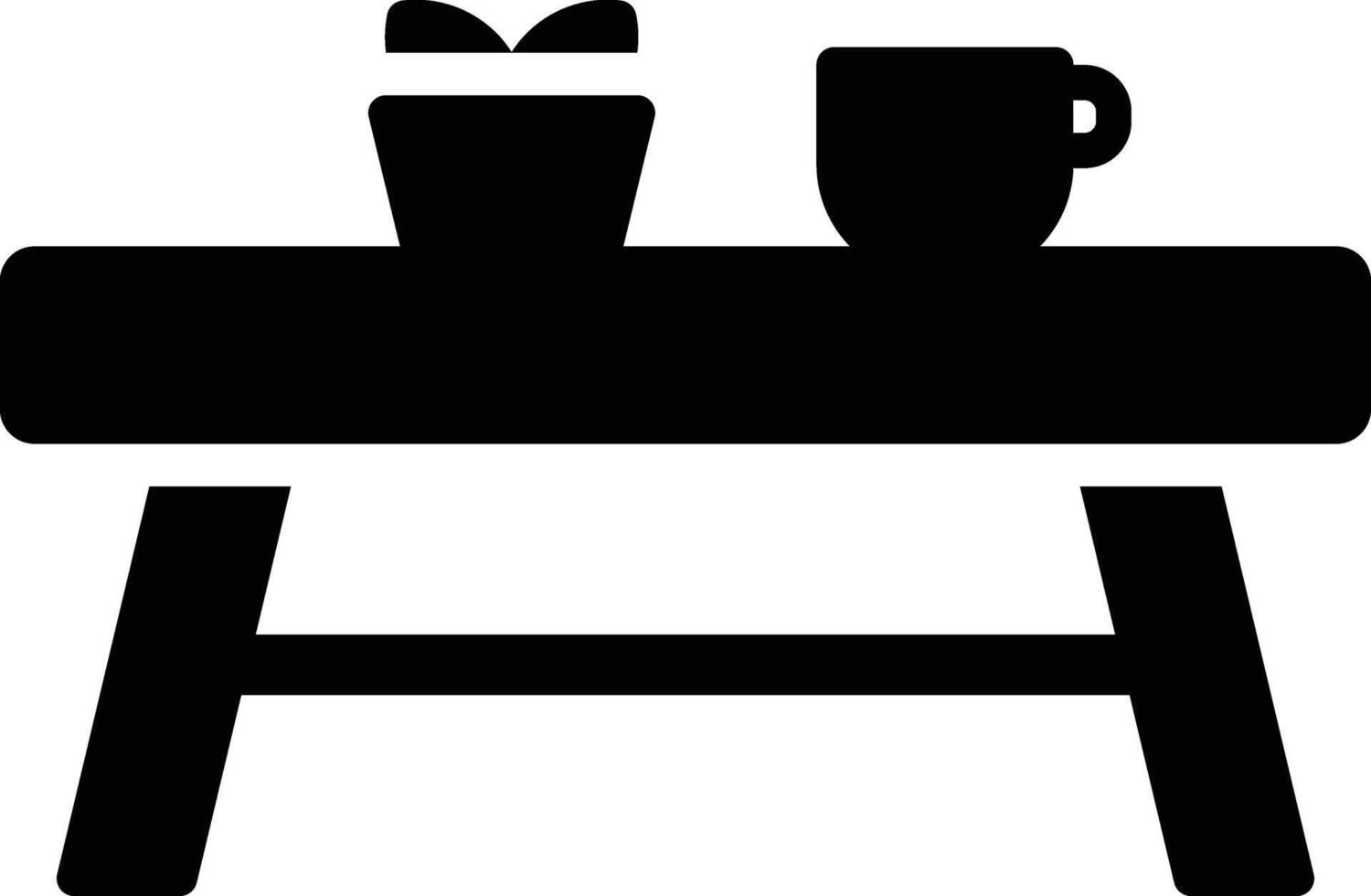 Side Table Glyph Icon Design vector