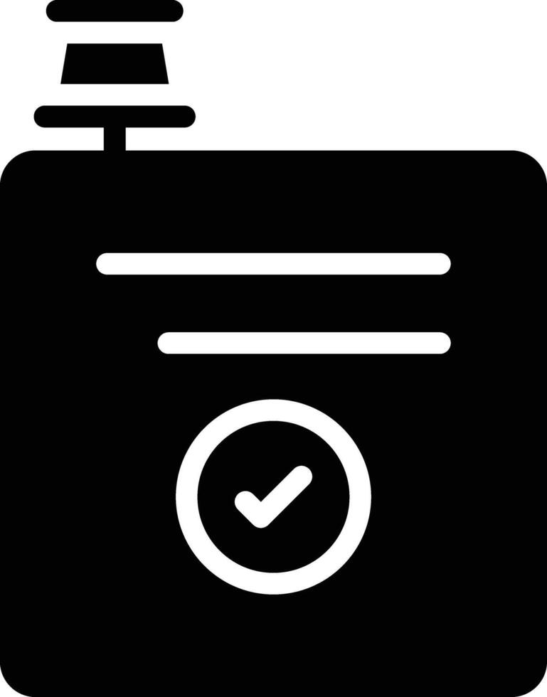 Tick Glyph Icon Design vector