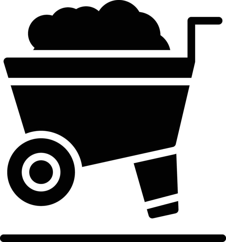 Wheelbarrow Glyph Icon Design vector