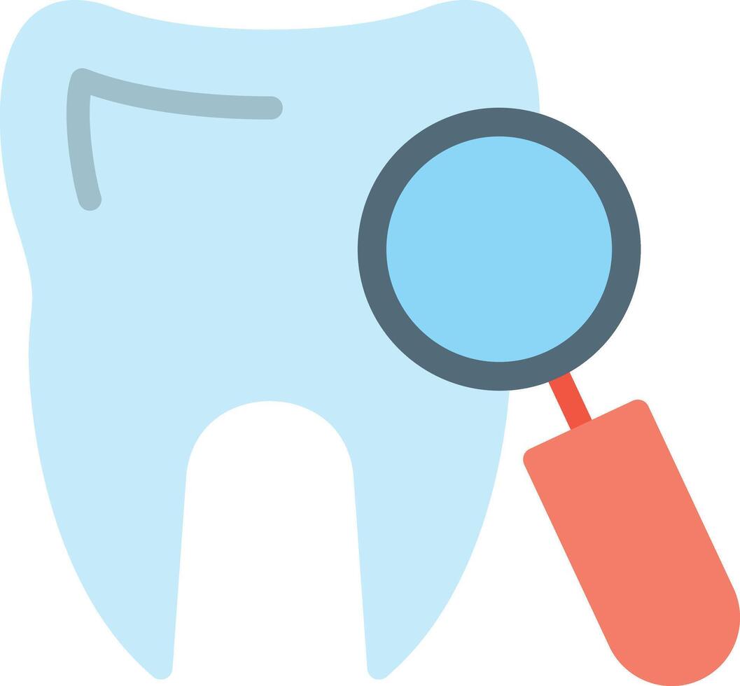 A tooth with a magnifying glass and a toothbrush vector