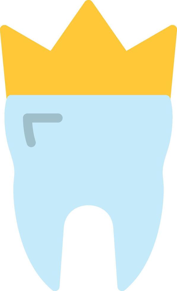A tooth with a crown on it vector