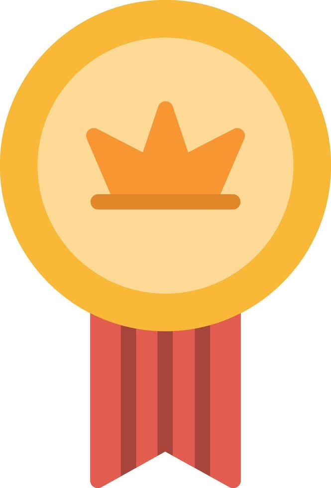 A gold medal with a crown on it vector