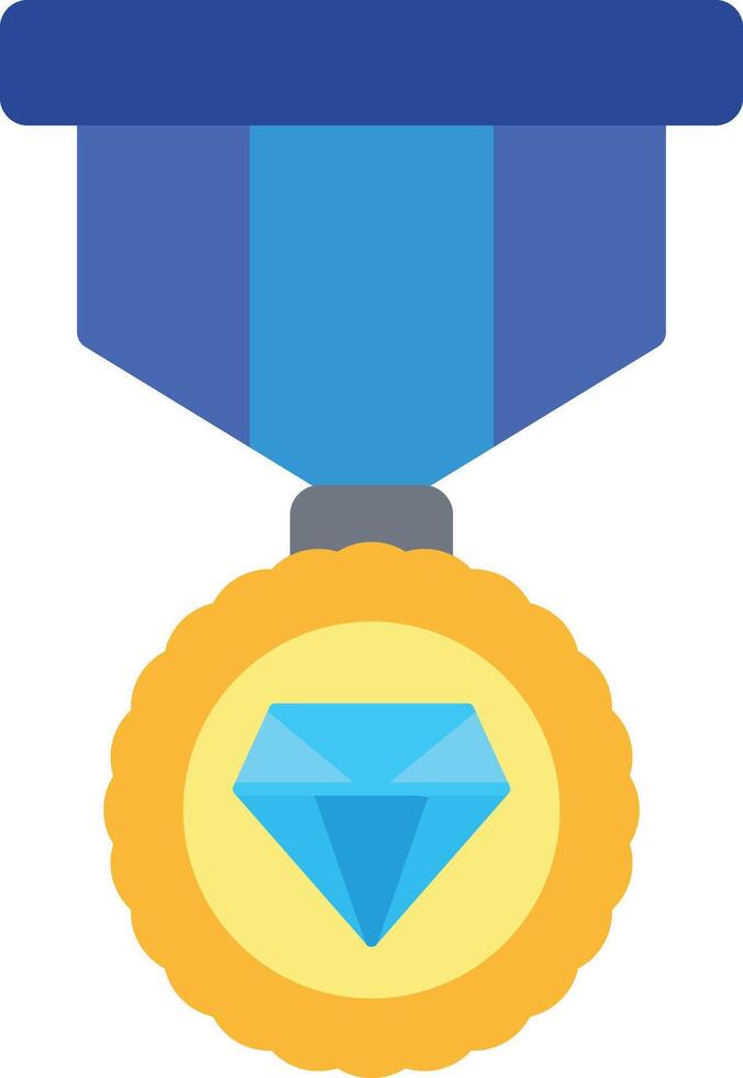 A blue ribbon with a diamond on it vector