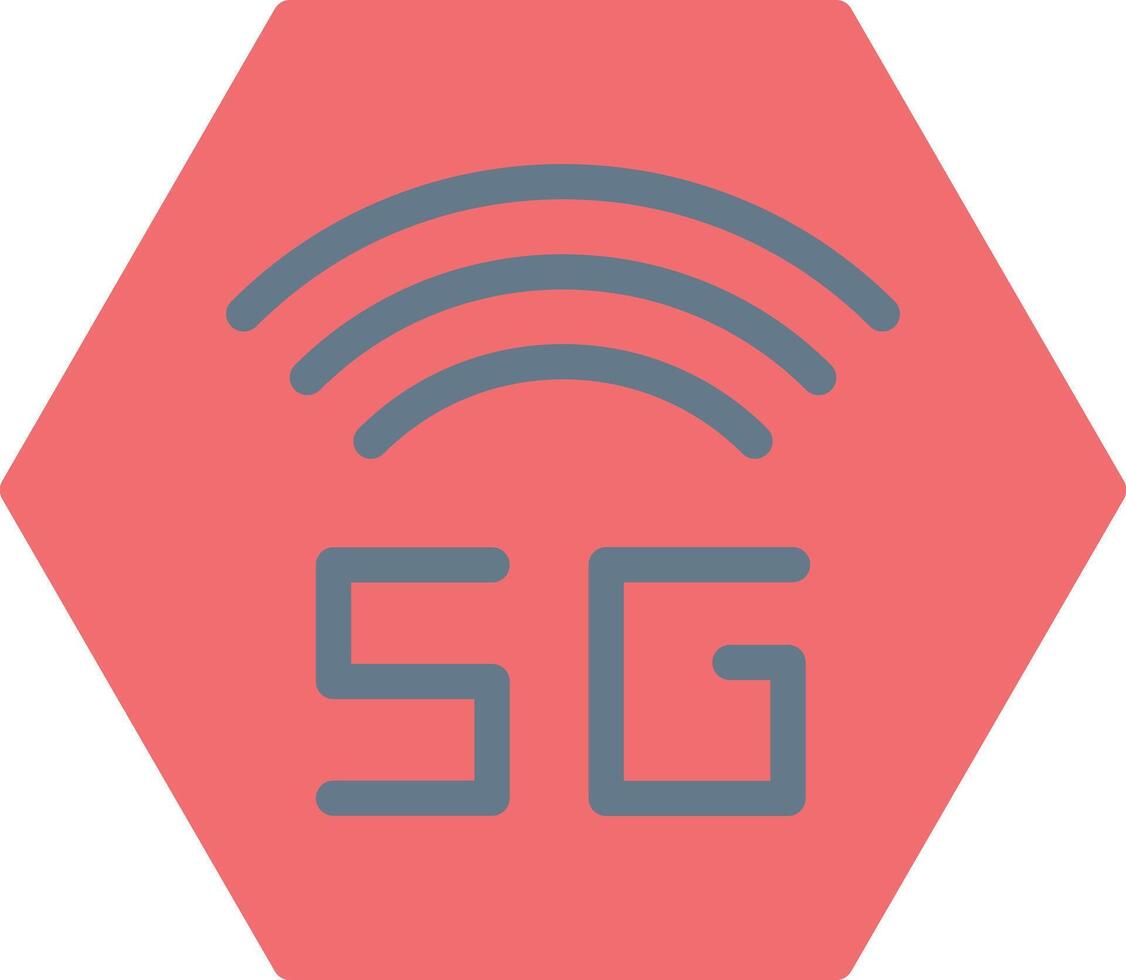 The 5g logo on a red hexagon vector
