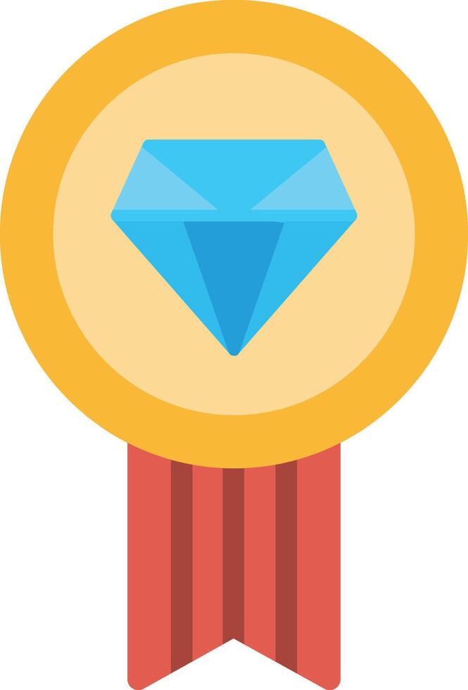 A blue diamond in a ribbon icon vector