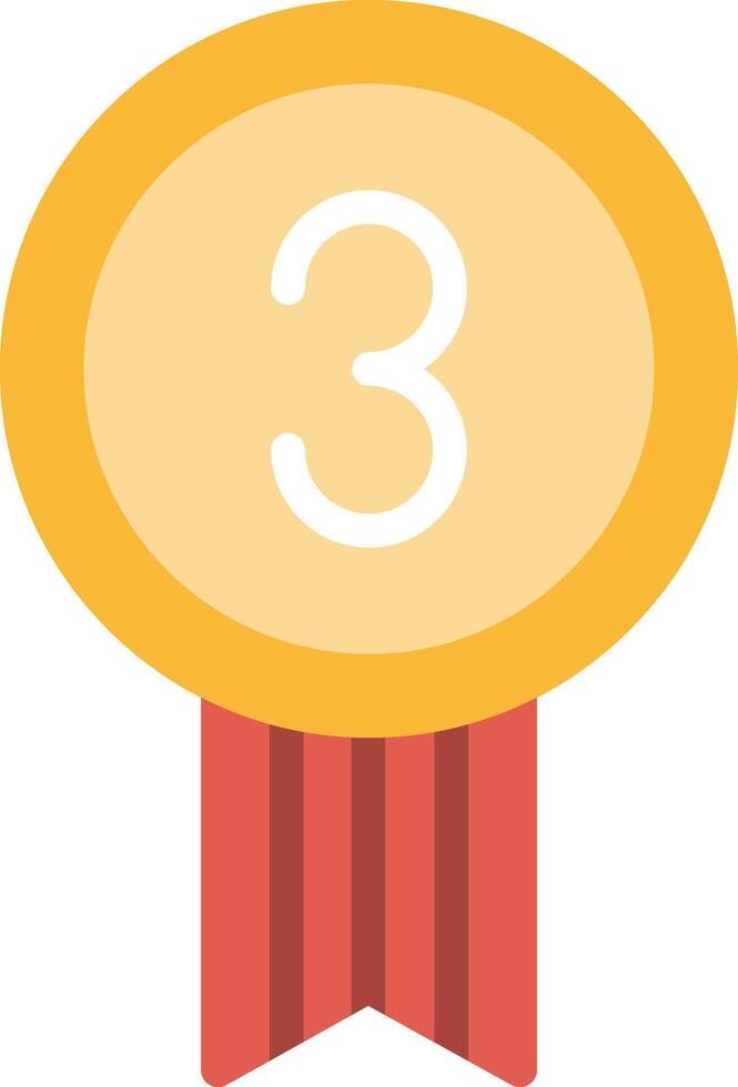 A medal with the number three on it vector