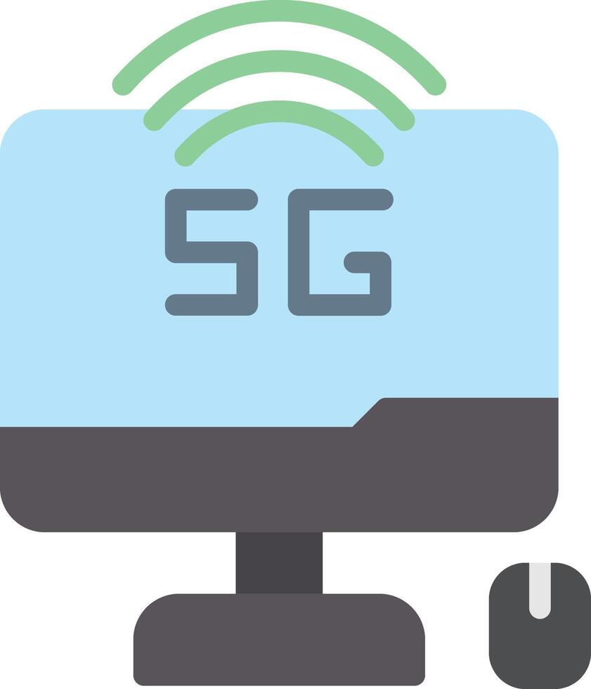 A computer with the word 5g on it vector