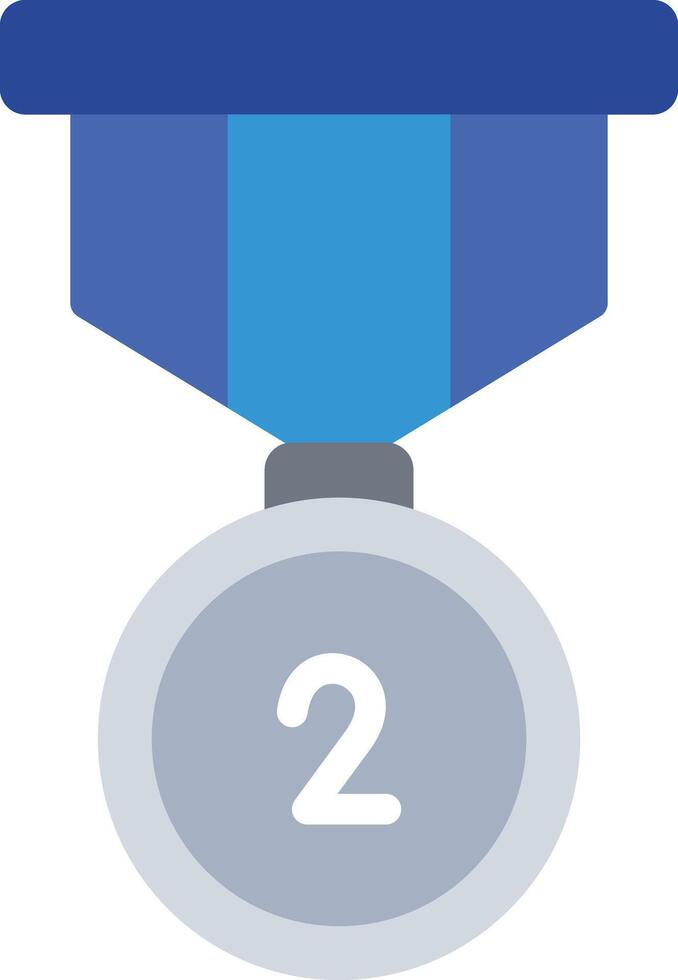 A medal with the number two on it vector