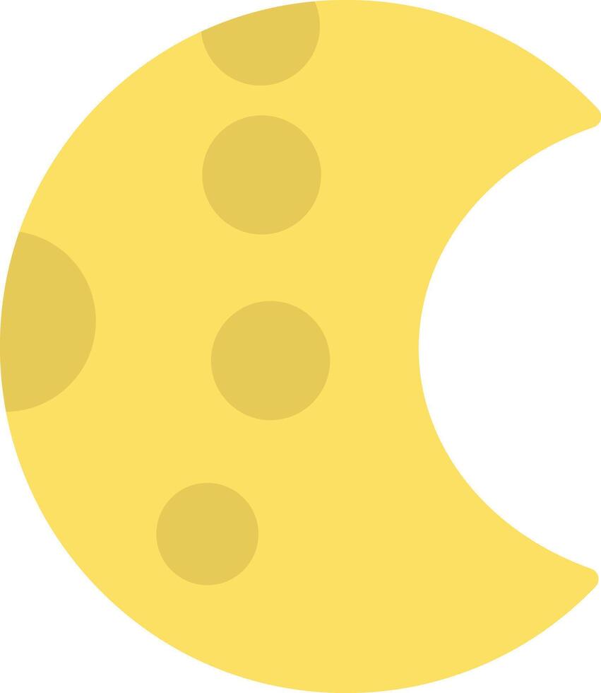 A yellow crescent with polka dots on it vector