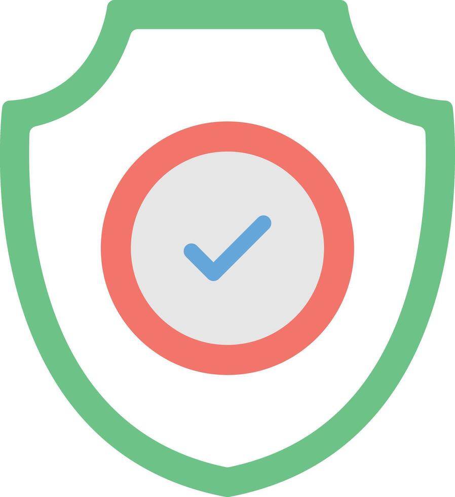 A shield with a tick mark on it vector