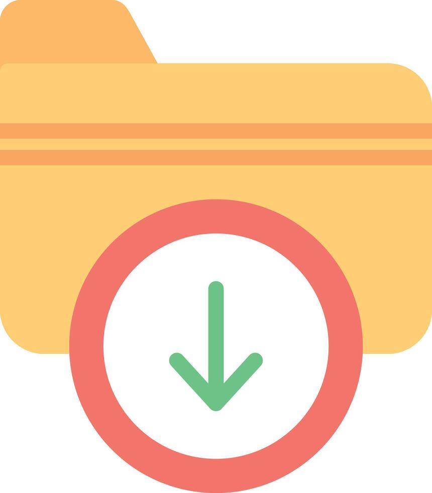 A folder with an arrow pointing down vector