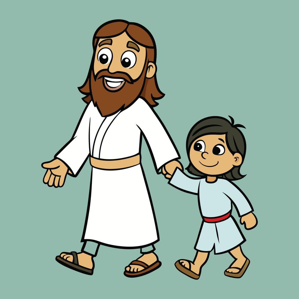 Cute and Peaceful Jesus Christ Clipart Design vector